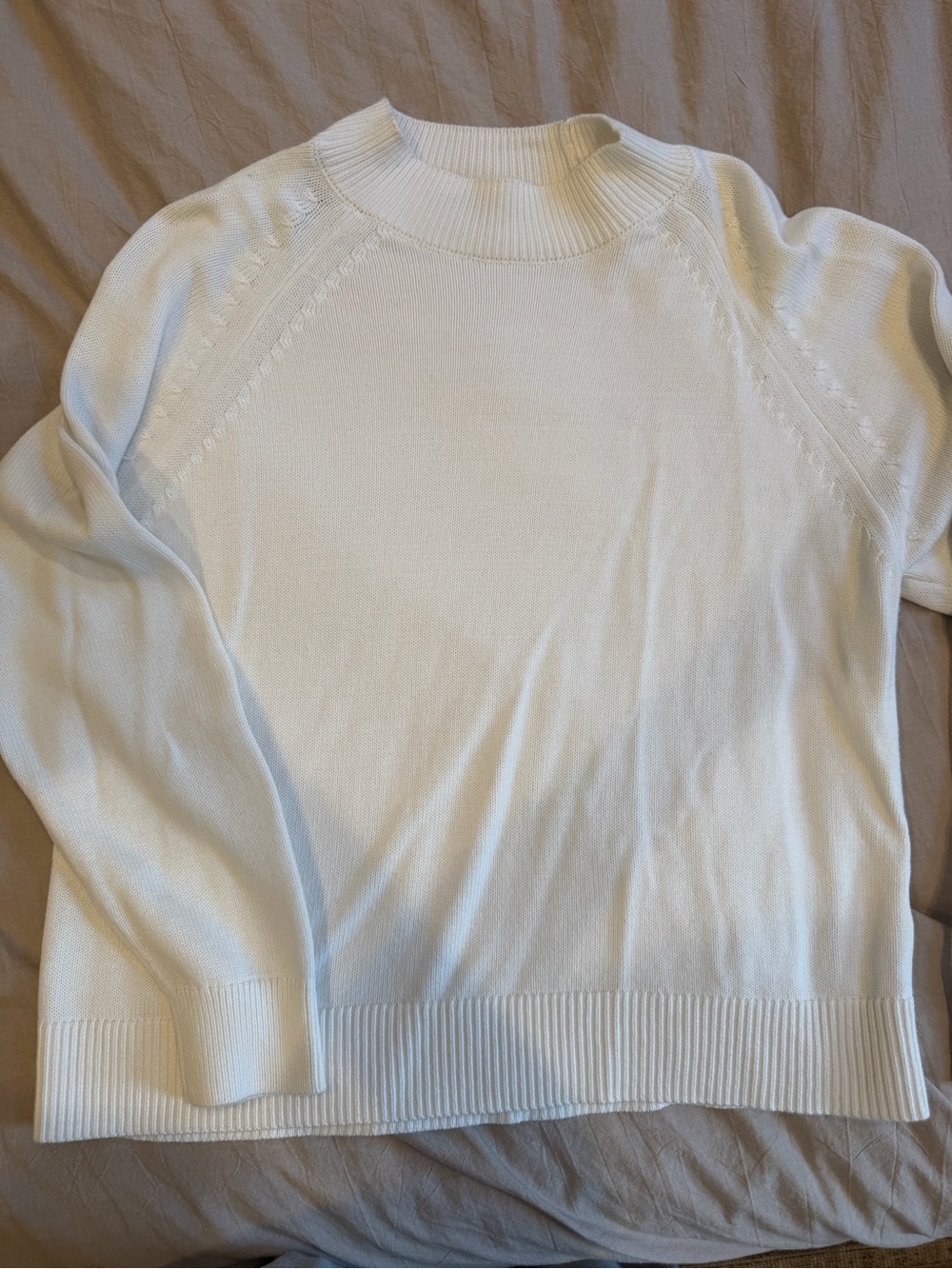 Quince White Crewneck Lightweight Knit Sweater
